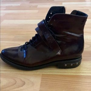 Opening Ceremony Leather Booties with Studded Heel